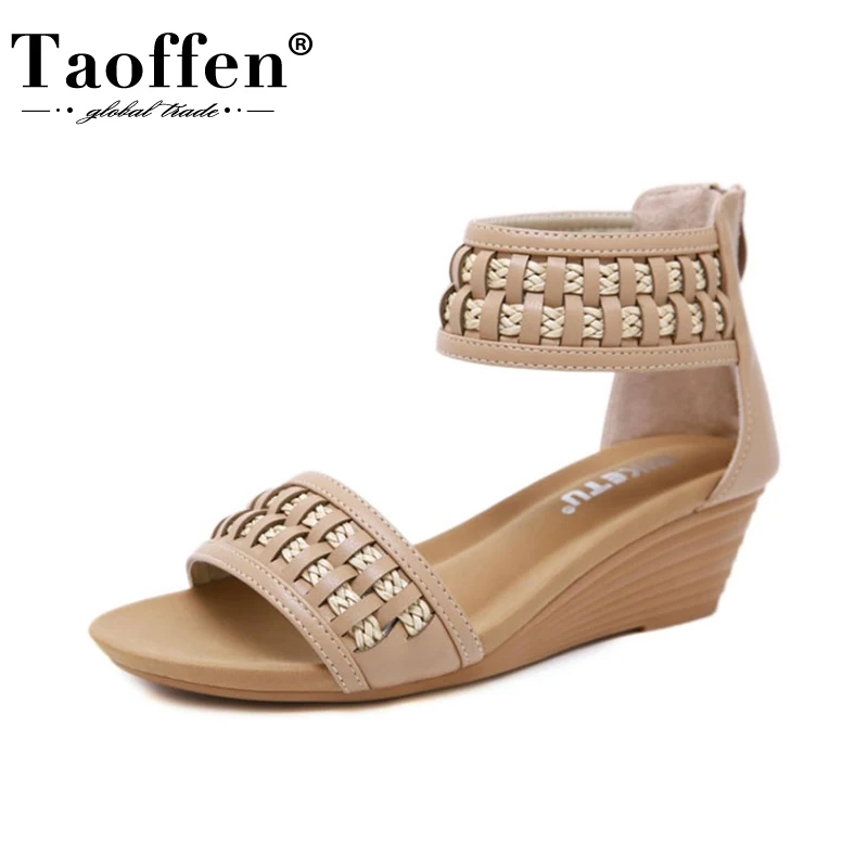 Женские босоножки на плоской подошве Taoffen повседневные уличные в стиле пэчворк с