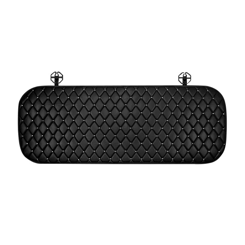 1pcs Rear pad Bling Crystal Универсальная автомобильная подушка для сиденья, коврик для автомобильного стула, дышащий коврик из искусственной кожи, автомобильный передний чехол на заднее сиденье, протектор черного цвета - Название цвета: 1pcs Rear pad