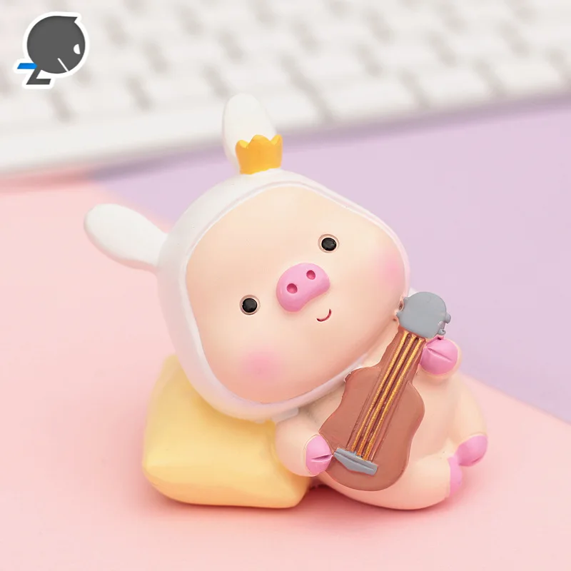 

ins wind creative flowers sitting posture playing guitar angel pig baking decoration cute birthday gift children toys surprise