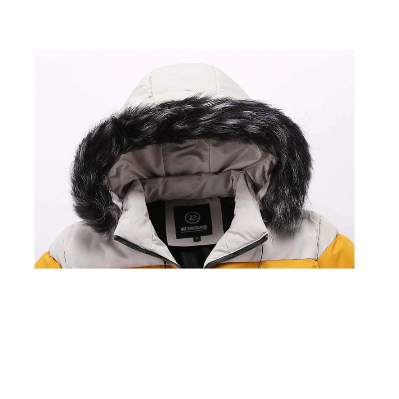 

Men Clothes Jacket 2020 Winter Autumn Patchwork Hooed Zipper Coat Outwear Male Thicken Padded Bomber Jacket Plus Size 5XL Parkas