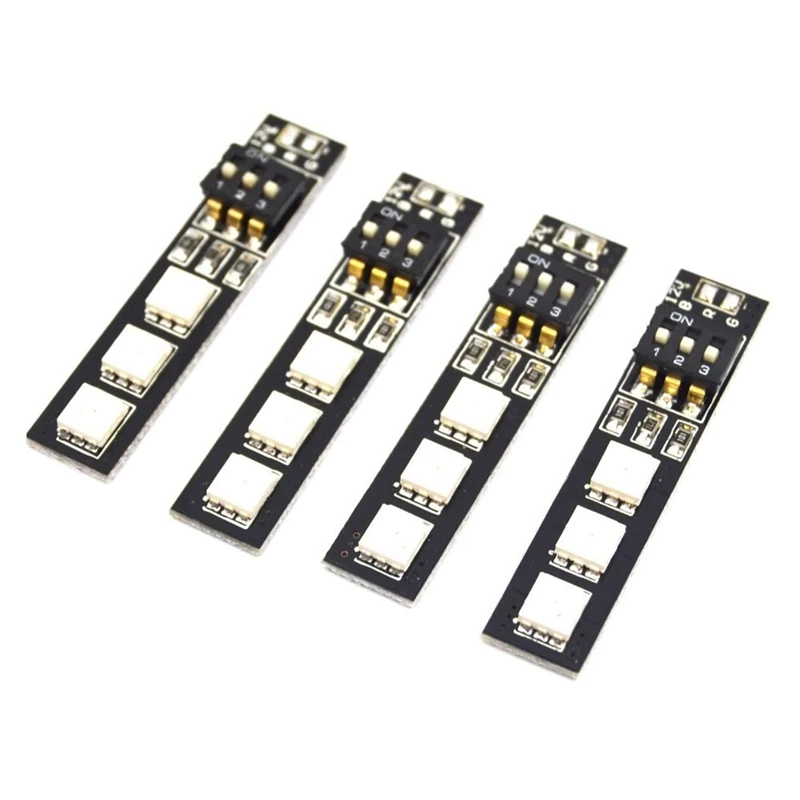 4 шт. 7 цветов 12 В 5050 RGB светодиодный ночник светильник с DIP переключателем для