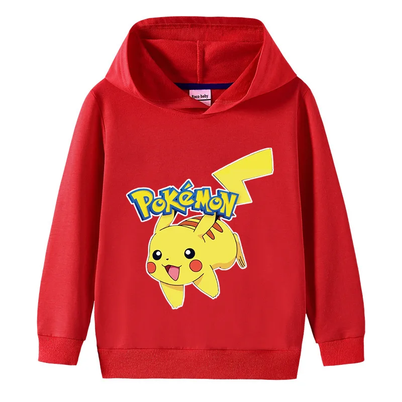 Пикачу Покемон новая детская одежда толстовки для маленьких девочек свитшоты
