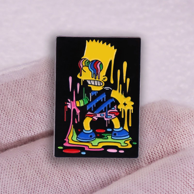 

Melted Bart Simpson Brooch Funny Comedy Inspiration Badge Cartoon Anime Pin Collar Accessories Cool Things Popular Jewelry Gifts
