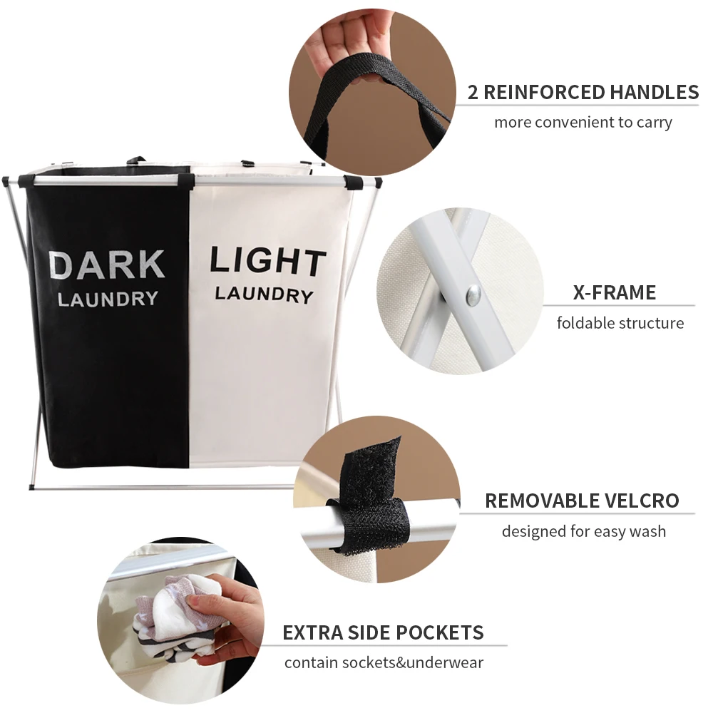 Gecious 2 секции корзина для белья складная небольшого пространства