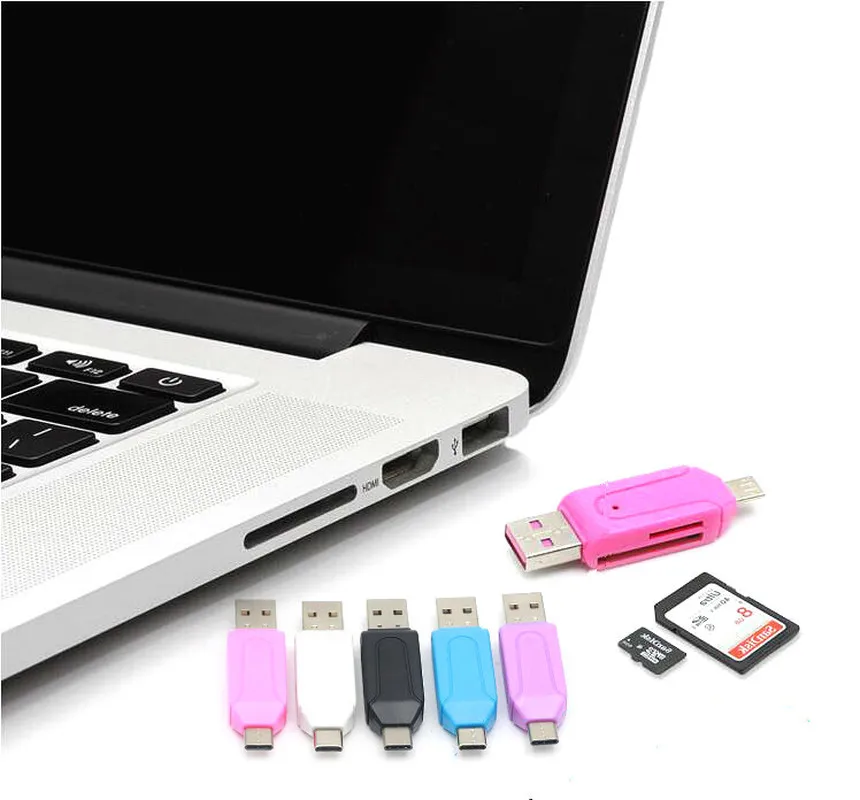 Универсальный sim Card reader 2 в 1 Micro USB2.0 адаптер для чтения карт OTG TF/SD карты сим карта