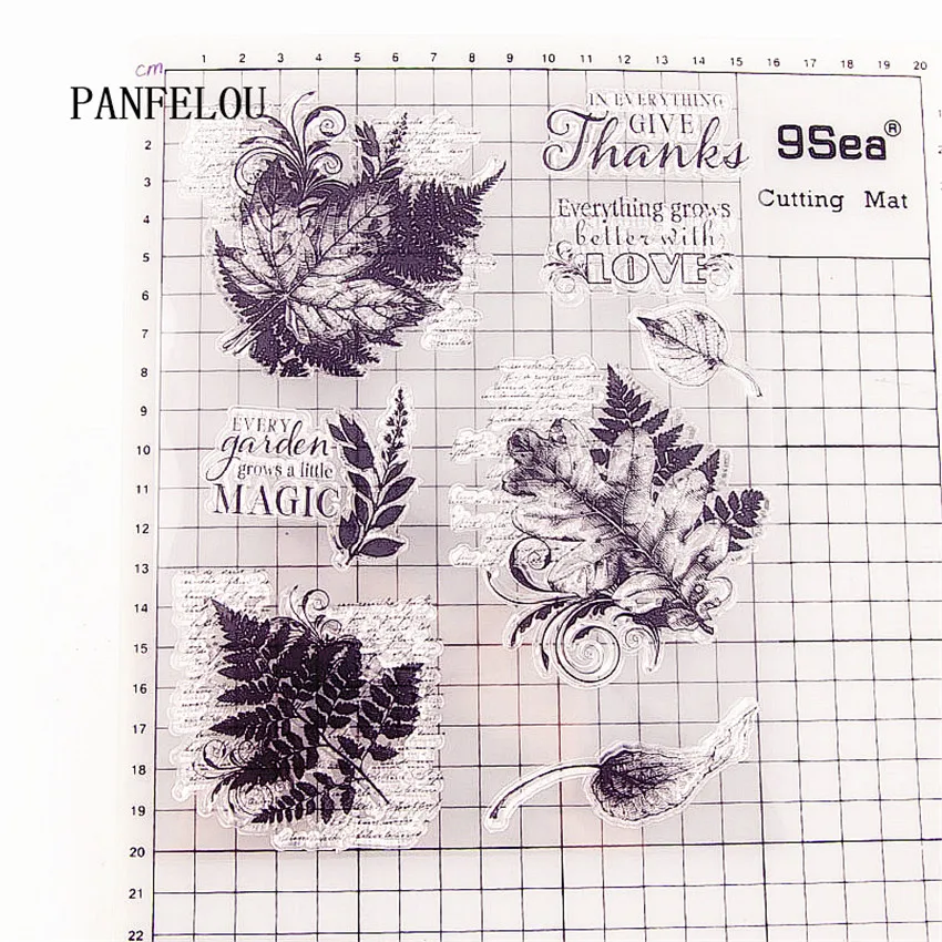 PANFELOU 15 5x20 см Пасхальные Волшебные листья прозрачные силиконовые резиновые