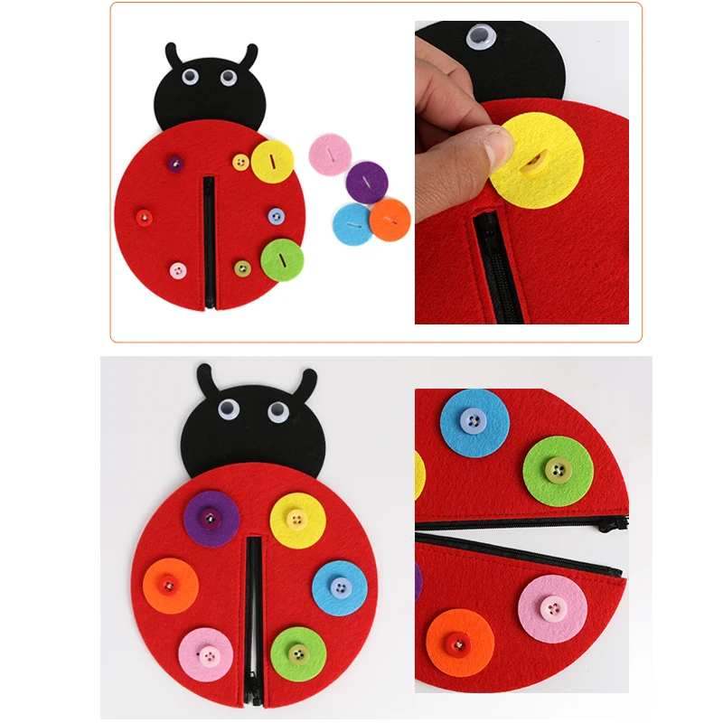 Kindergarten Diy cloth art early education growth toys montessori learn button operation zipper teaching manual course toys