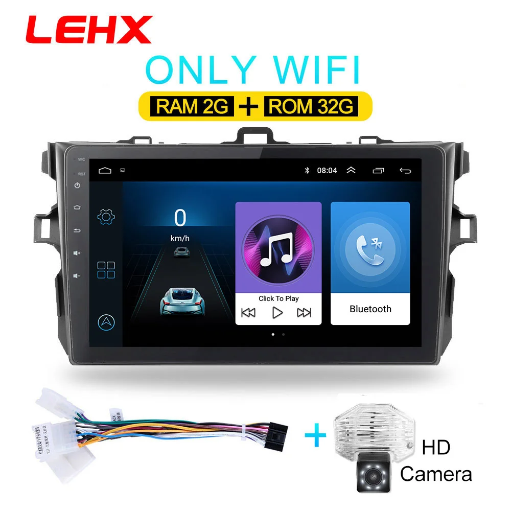 LE932-CAM LEHX автомобиль радио Android 8,1 мультимедийный плеер для Защитные чехлы для сидений, сшитые специально для Toyota Corolla E140/150 2006 2007-2009 2010 2011 2012 2013 WI-FI gps навигации - Цвет: LE932-CAM