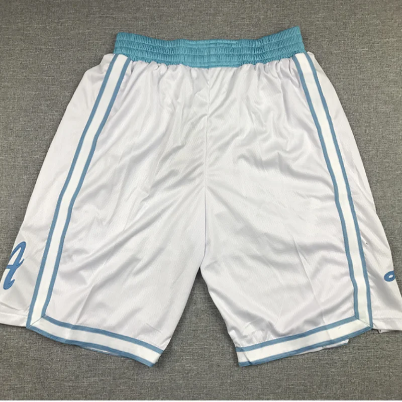 

2020/21 New Mens America basketball Loa Angeles Shorts Movement basket Shorts pocket The embroidery White Shorts