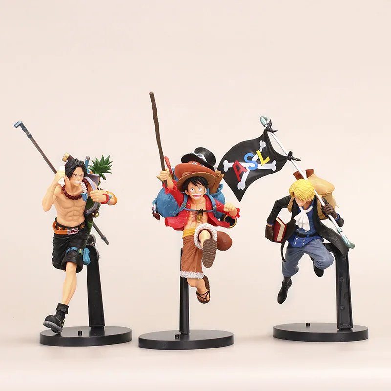 

3 One Piece Figures, Cartoon Peripheral Cartoon Running Luffy, Ace Sabo Doll Toy Decoration Model