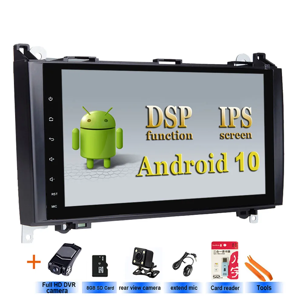 DSP ips Android 10 wifi без DVD gps головное устройство для Mercedes Benz B200 A B класс W169 W245 Viano Vito W639 Sprinter W906 BT Радио - Цвет: 2G cameras