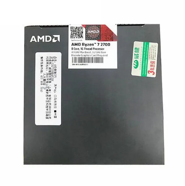 Процессор AMD Ryzen 7 2700 R7 3 2 ГГц Восьмиядерный процессор Sinteen-Thread 65 Вт разъем AM4 |