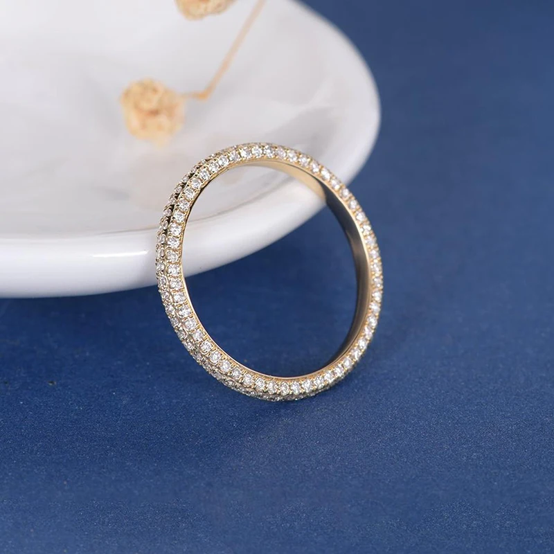 Женское кольцо с муассанитом диагональ 14 к|Кольца| |