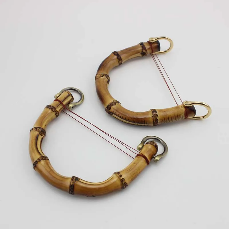 4 10 шт. 2 отверстия 10х9см Бамбуковая маленькая ручка для сумочки сумки вязания