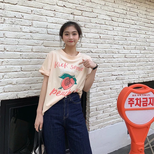 Женская футболка с коротким рукавом Повседневная Свободная универсальная