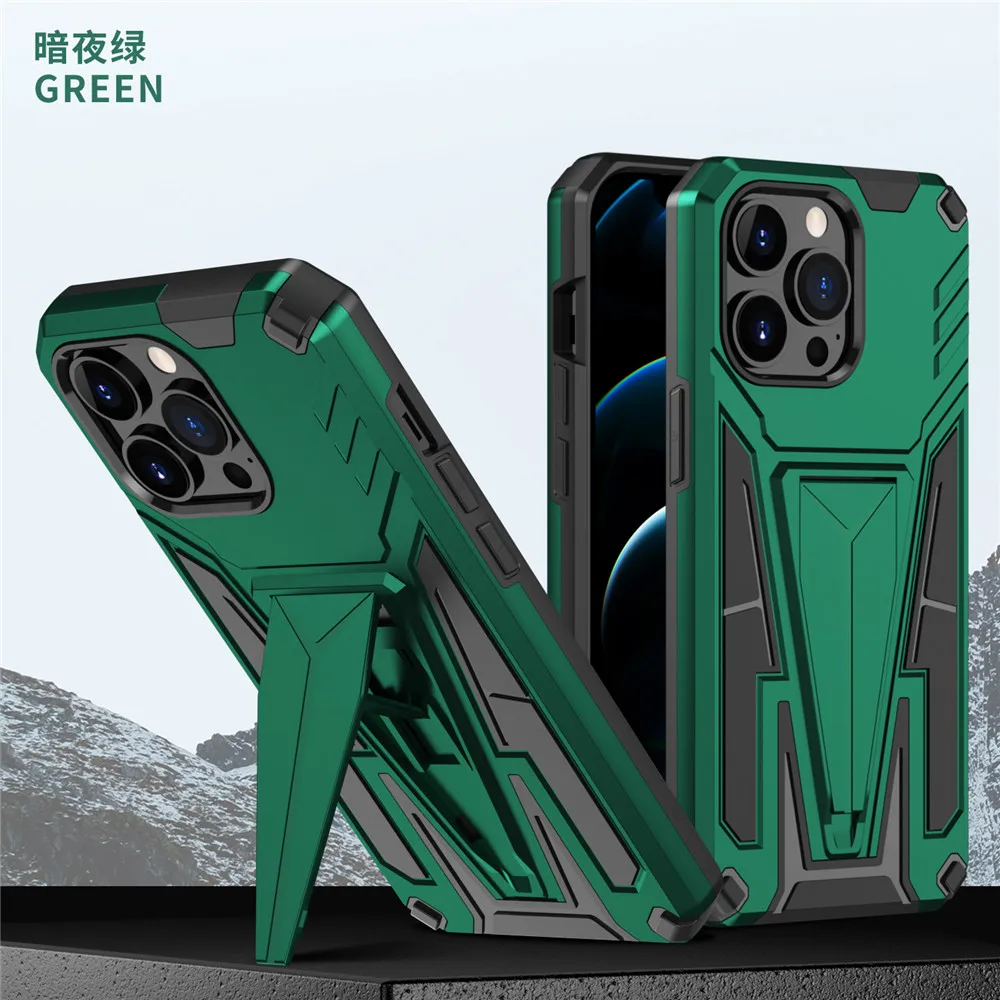 

Shockproof Armor Kickstand Holder Case For iPhone 13 13pro 11 12 Pro Max XR X XS Max 7 8 Plus 6 6s Heavy Duty Cover Coque