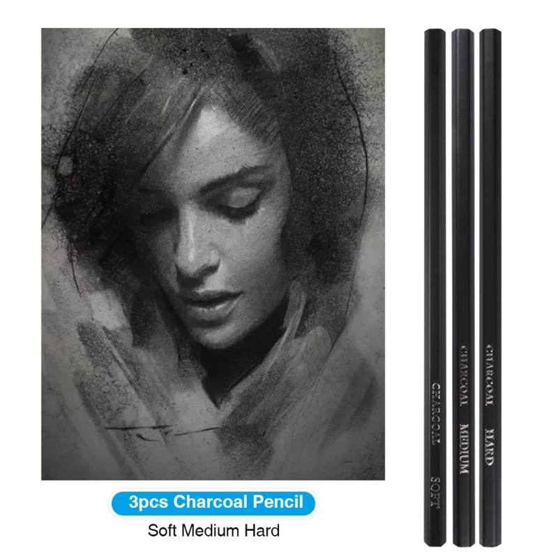 

J2FD 48pcs Drawing Sketch Pencils Set Charcoal Pencil Eraser Art Craft Painting Sketching Kit for student Artist Beginners