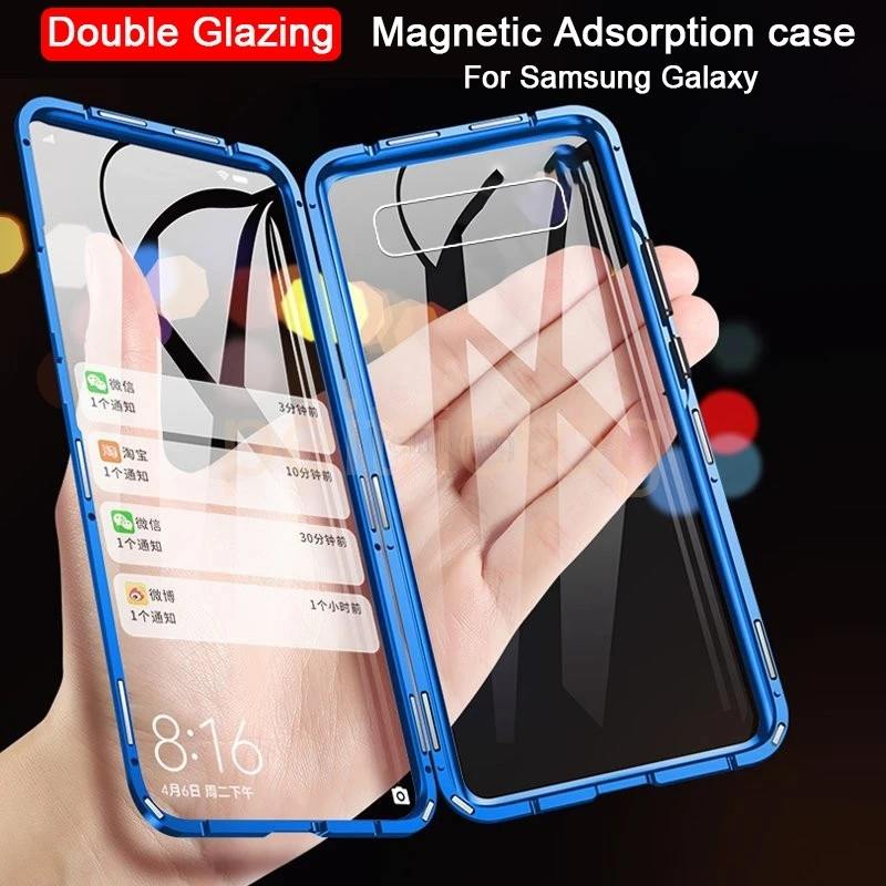 

Double Sided Glass Magnetic Case For Samsung Galaxy A72 A52 A32 A12 A71 A51 A31 M31 M51 A70 A41 M21 A21 A8 A9 2018 Protect Cover