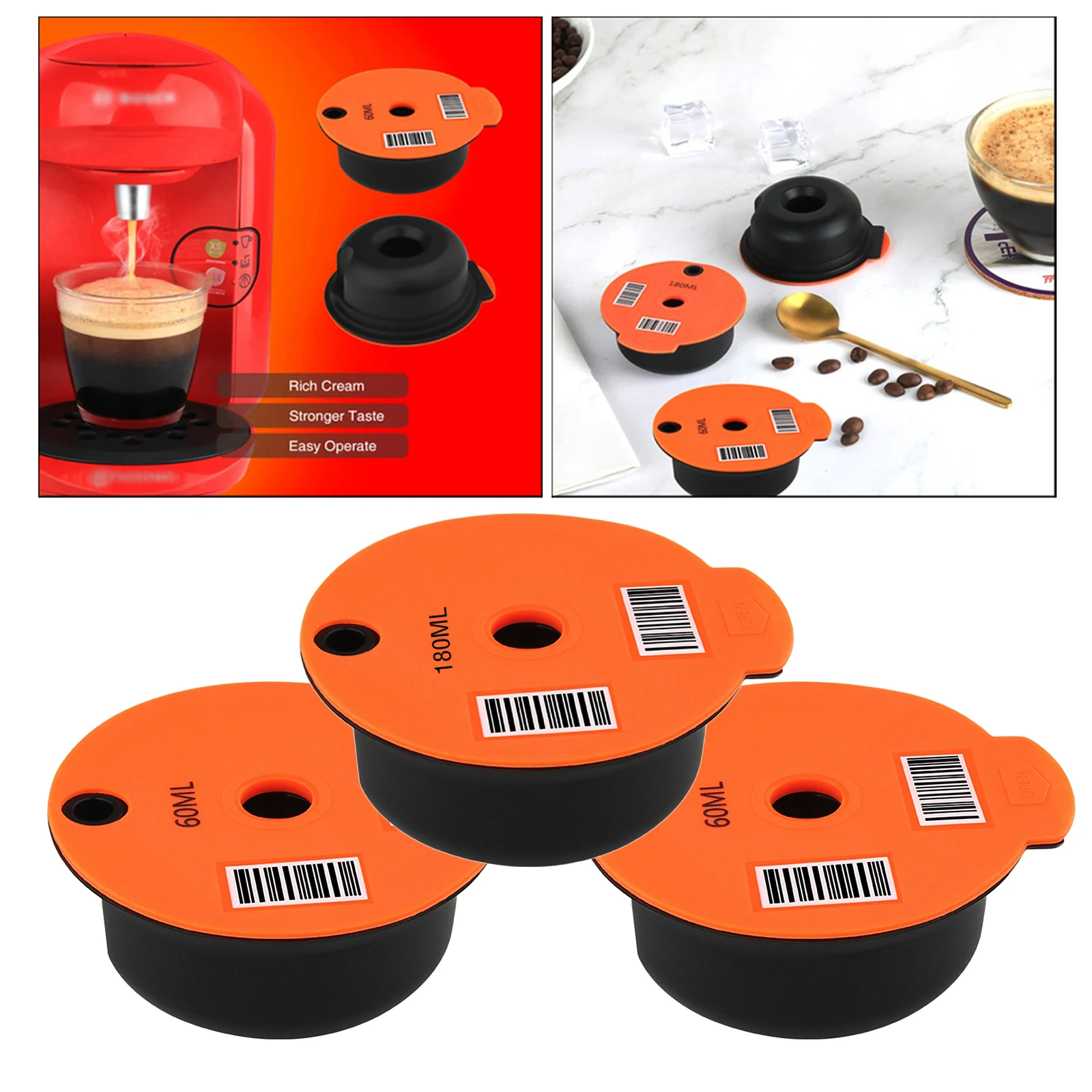 3x моющаяся многоразовая кофейная капсула для Bosch Tassimo сетка из нержавеющей стали