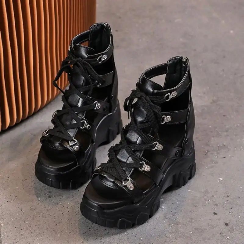 

Sandals Women Platform Sandal Shoes 2021 Casual Fashion Cross Tie High Heel Ladies Shoes Sport Beach Wedge Chunky Sandals Woman
