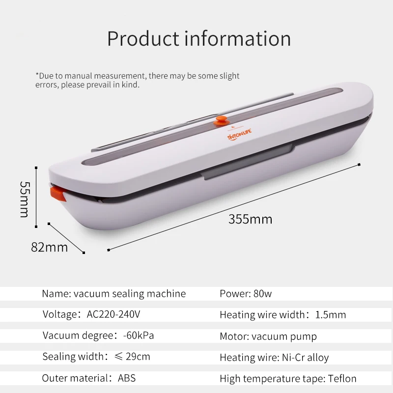 

Pracmanu Food Vacuum Sealer Packaging Machine With 10pcs Bags Free Vacuum Food Sealing Machine Vacuum Sealer Packer