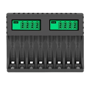 battery charger lcd display smart intelligent 8 slot chargers for aaaaa nicd nimh rechargeable batteries aa aaa charger free global shipping