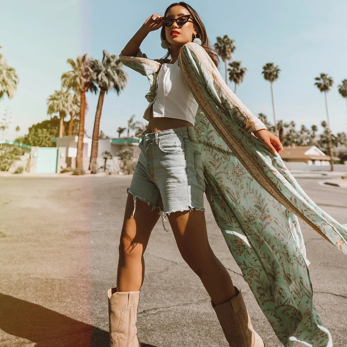 Халат в стиле бохо цветочный принт Женская куртка длинный кардиган Повседневная