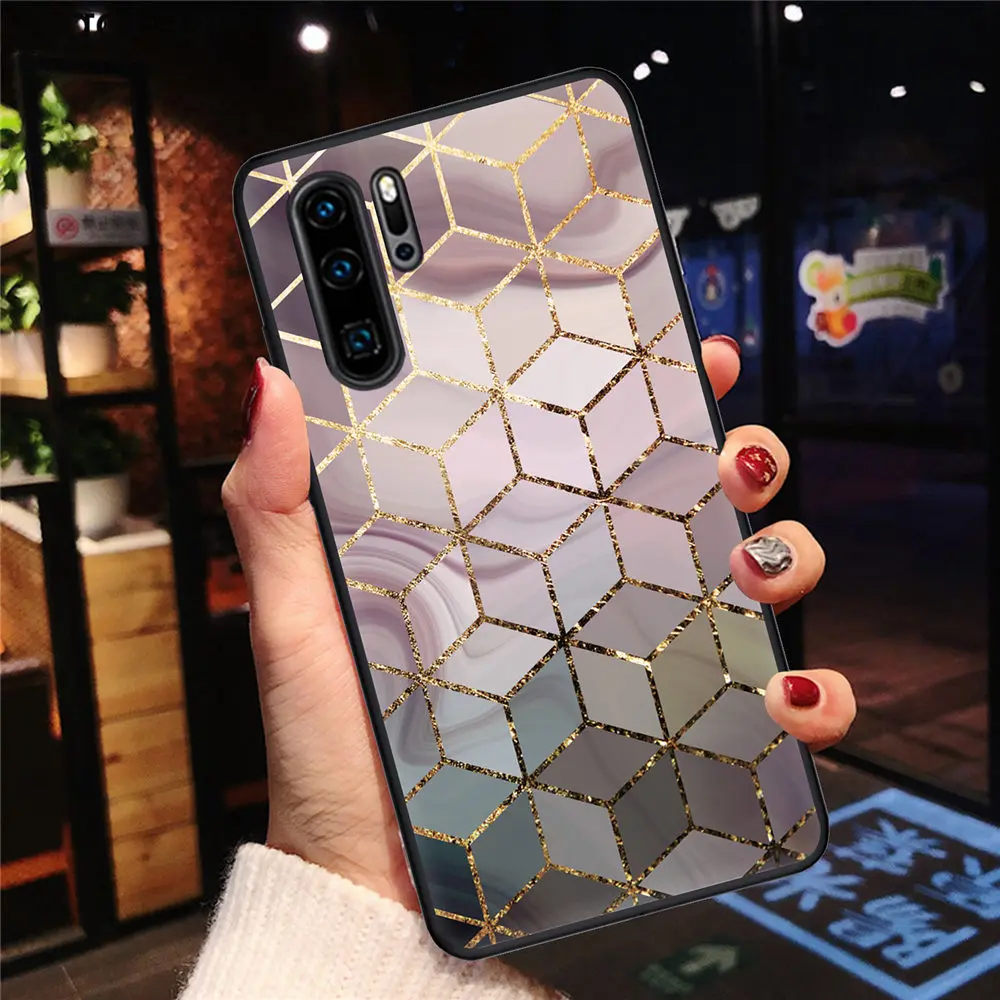 Мягкий силиконовый чехол-накладка с мраморным рисунком чехлы для Huawei P30 P10 P20 P40 Lite