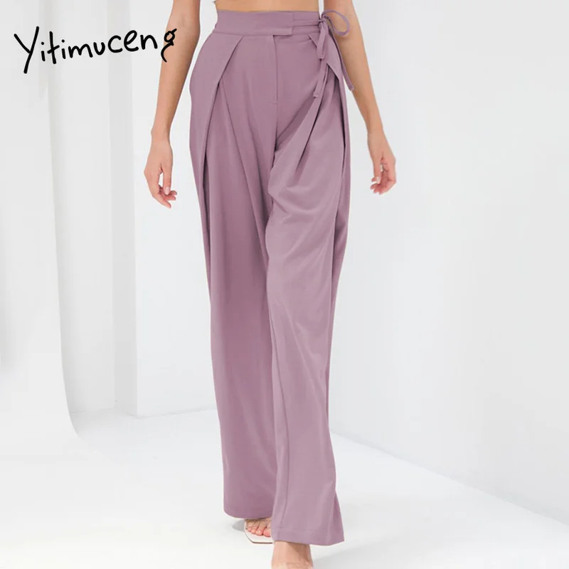 Зеленые повседневные брюки Yitimuceng для женщин офисные женские свободные хаки