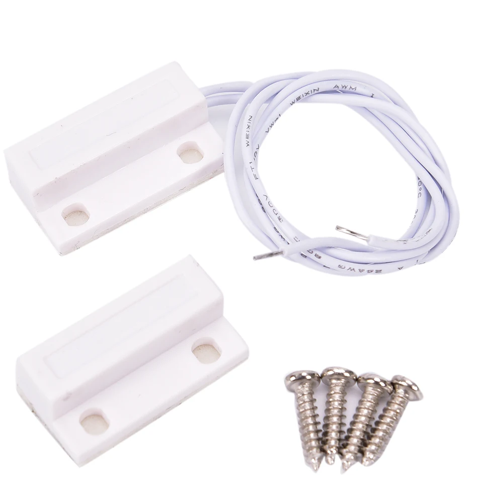 1PC white Recessed Magnetic Window/Door Contacts Security Alarm Switch Reed W/Adhesive Normally Closed NC | Обустройство дома