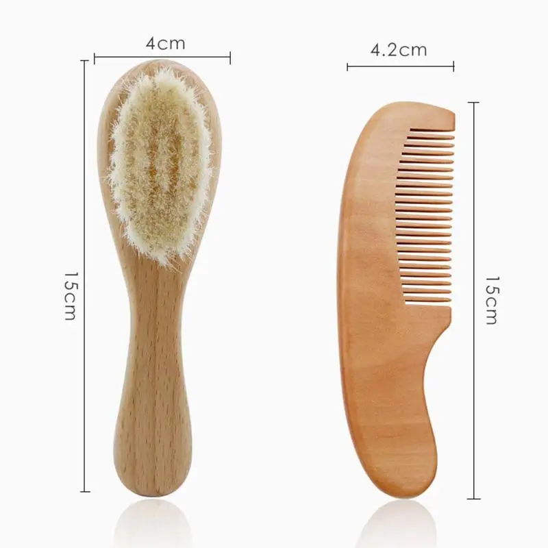 

2pcs/set Wooden Comb & Soft Artificial Wool Brush Kid Massage Material Pure Head Natural Infant Baby Body Safety Care Healt X8I1