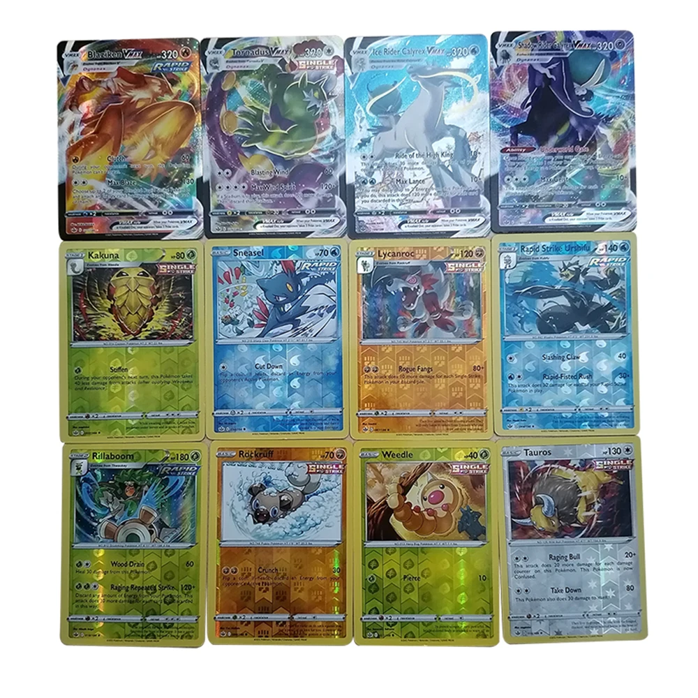 Spanish New Pokemon 200 Cards 1pcs Oversized Pokémon TCG: Sword and Shield Chilling Reign Box Trading Card Game Collection Toy | Игрушки и