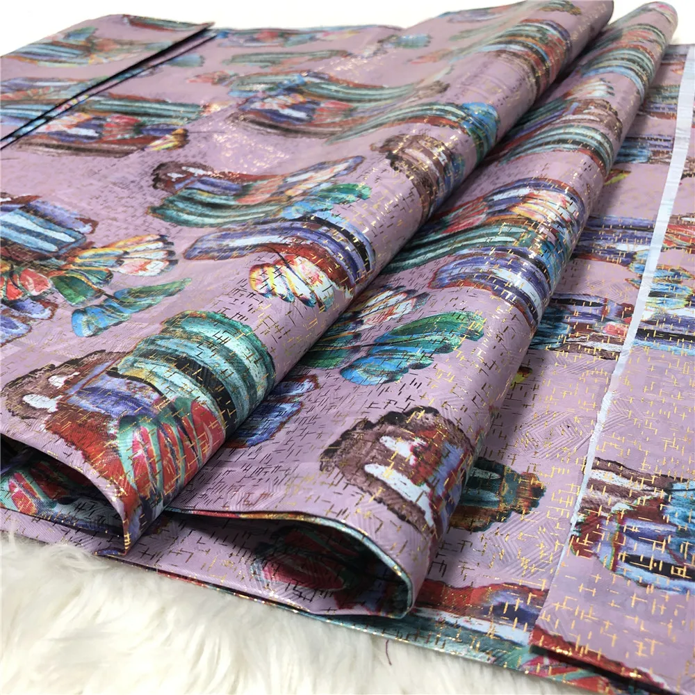 Блестящая парча из 2021 полиэстера морская ткань для женщин 5 ярдов/комплект | Дом и