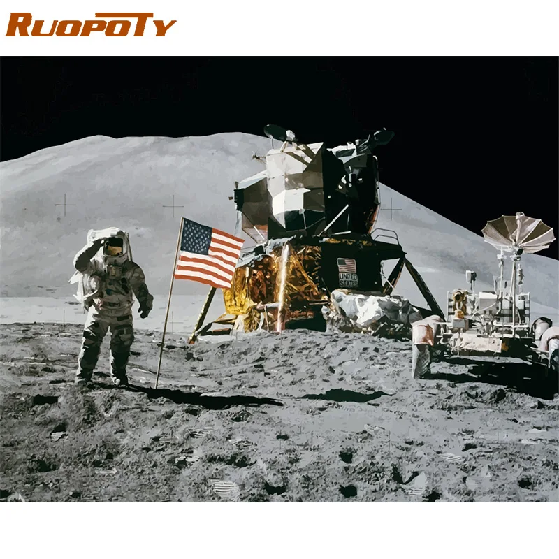 190820-27 Ruopoty рамка Diy Краска ing по номерам Бабочка Животные Современная Настенная живопись холст Рисование акриловая краска по номерам для домашний декор - Цвет: 190820-27