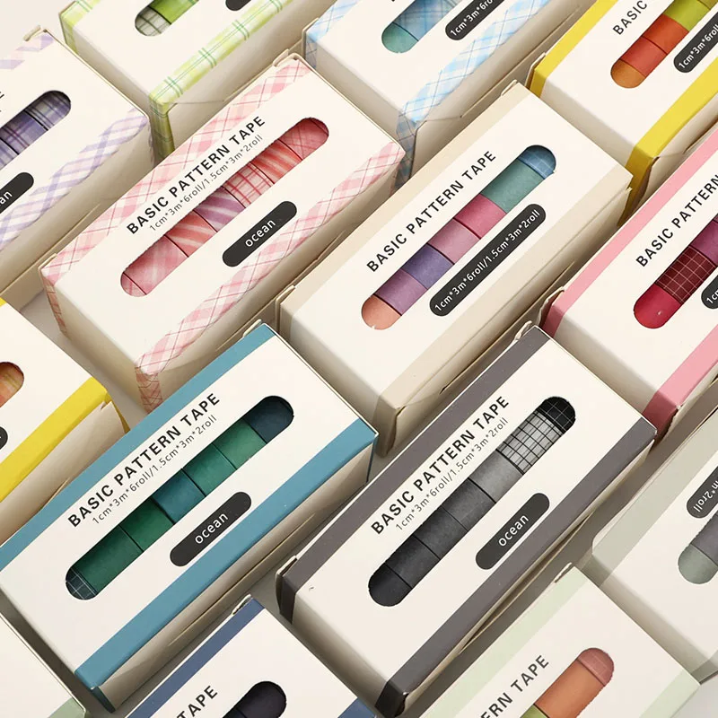 Xi Yu 8 шт./компл. ретро сплошной цвет зеркальная полоса декоративная лента Kawaii