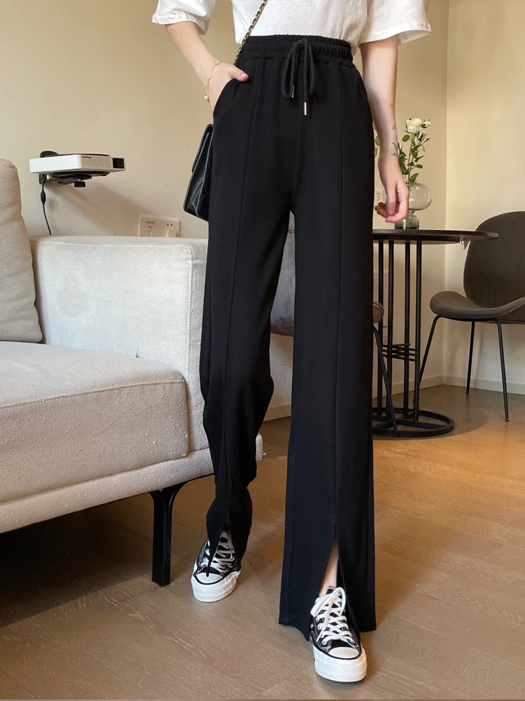 

Make small vents of mop pants since new waist straight spring tides easing han edition leisure wide-legged pants