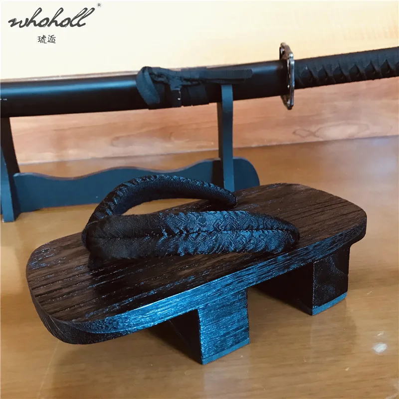 

WHOHOLL Geta Slipper Summer Flip-flops Women Men's slippers Wooden Japanese geta Clogs shoes Cosplay Costumes Slides Shoes