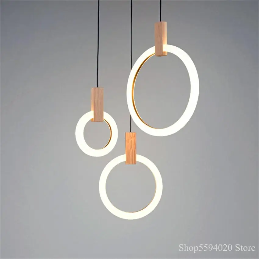 Современные деревянные подвесные светильники скандинавский светодиодный