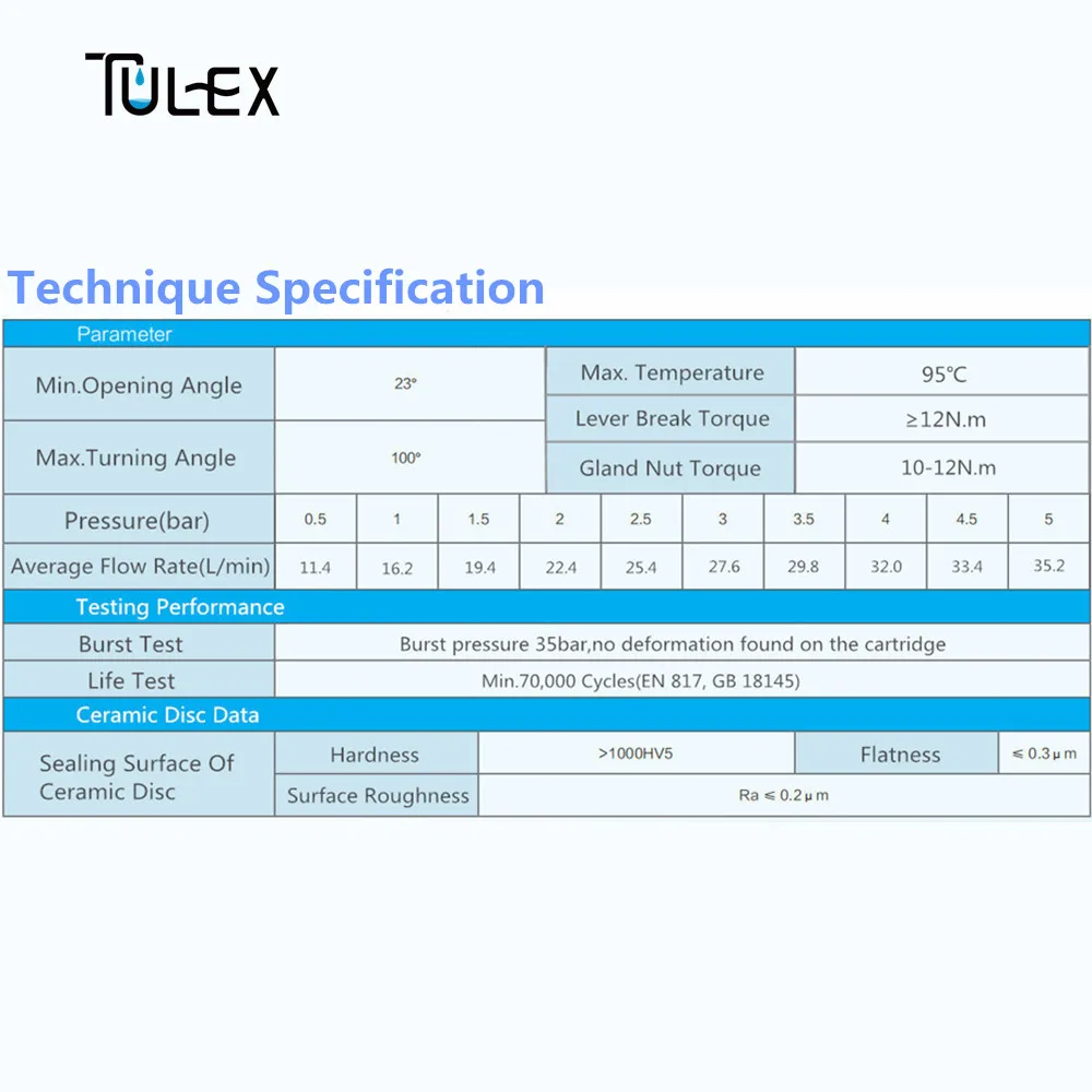 TULEX 40 мм Керамический дисковый кран картридж с дистрибьютором с фильтром кран клапан ядро Замена части Аксессуары для ванной комнаты