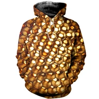 mens hoodie bees honeycomb 3d printed casual cosplay animal unisex hoodi dropship 3d zipper pullover loose womens sweatshirt
