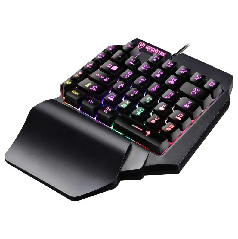 

Mini Gaming Keyboard Mobile Tablet One-handed Wired Game Keypad for LOL PUBG CF Game Colorful Backlight Keyboard Gamer