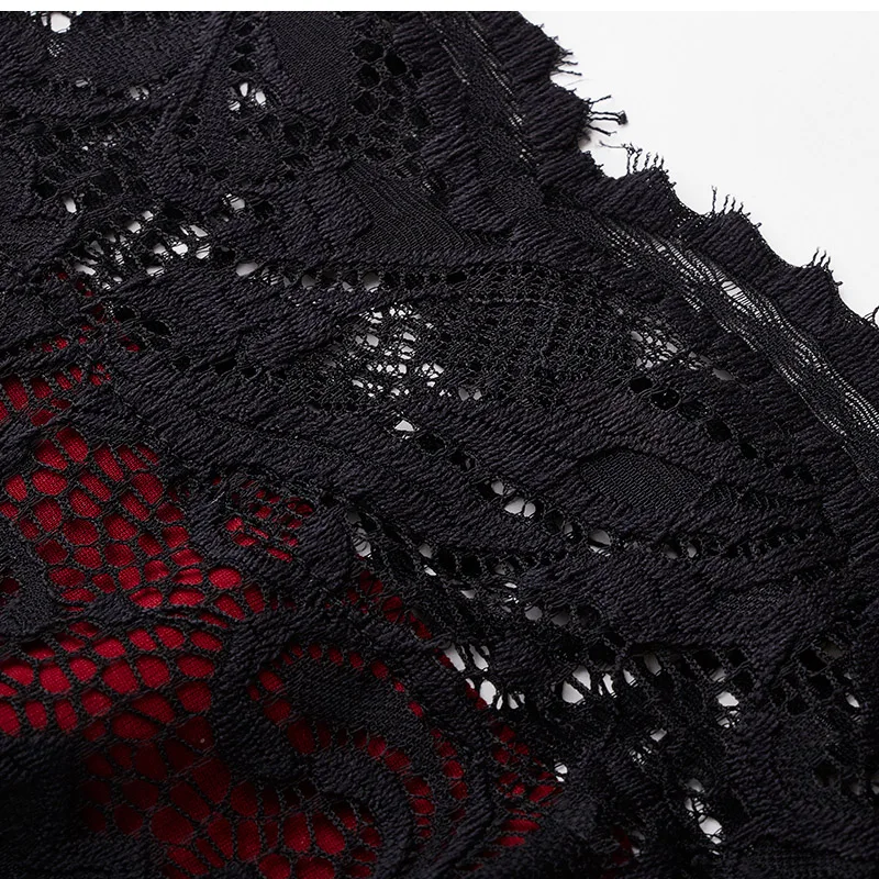 Для женщин Винтаж вечерние платье Кружева Панель сексуальное с открытыми