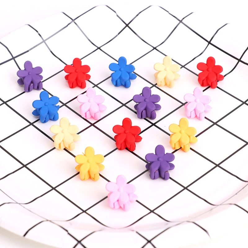 

5 Pcs New Fashion Baby Girls Small Hair Claw Cute Candy Color Flower Hair Jaw Clip Children Hairpin Hair Pins and Clips