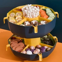 360%c2%b0rotating and draining vegetable and fruit platter with handle hot pot side dish platter multi cell food storage container