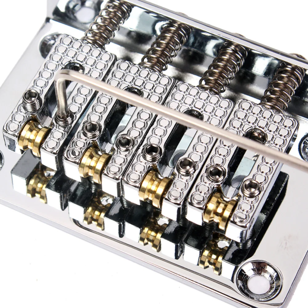 

Guitar Parts Adjustable 4 String Guitar Tailpiece Bridge (Silver)