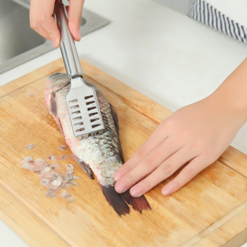 

Stainless Steel Scale Scraper Manual Scale Removal Brush Fish Scale Remover