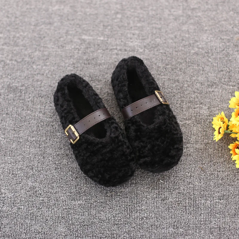 Детские мокасины с искусственным мехом слипоны подкладкой из плотного бархата