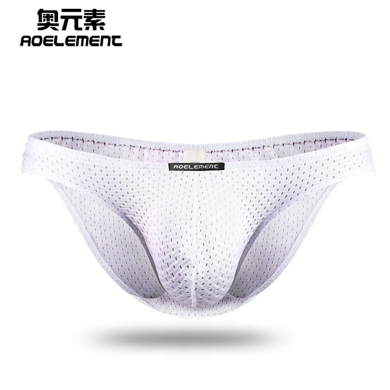 

Tight-fitting ice silk transparent underwear men's small briefs panties mesh eyes sexy youth underwear breathable tide thin shor