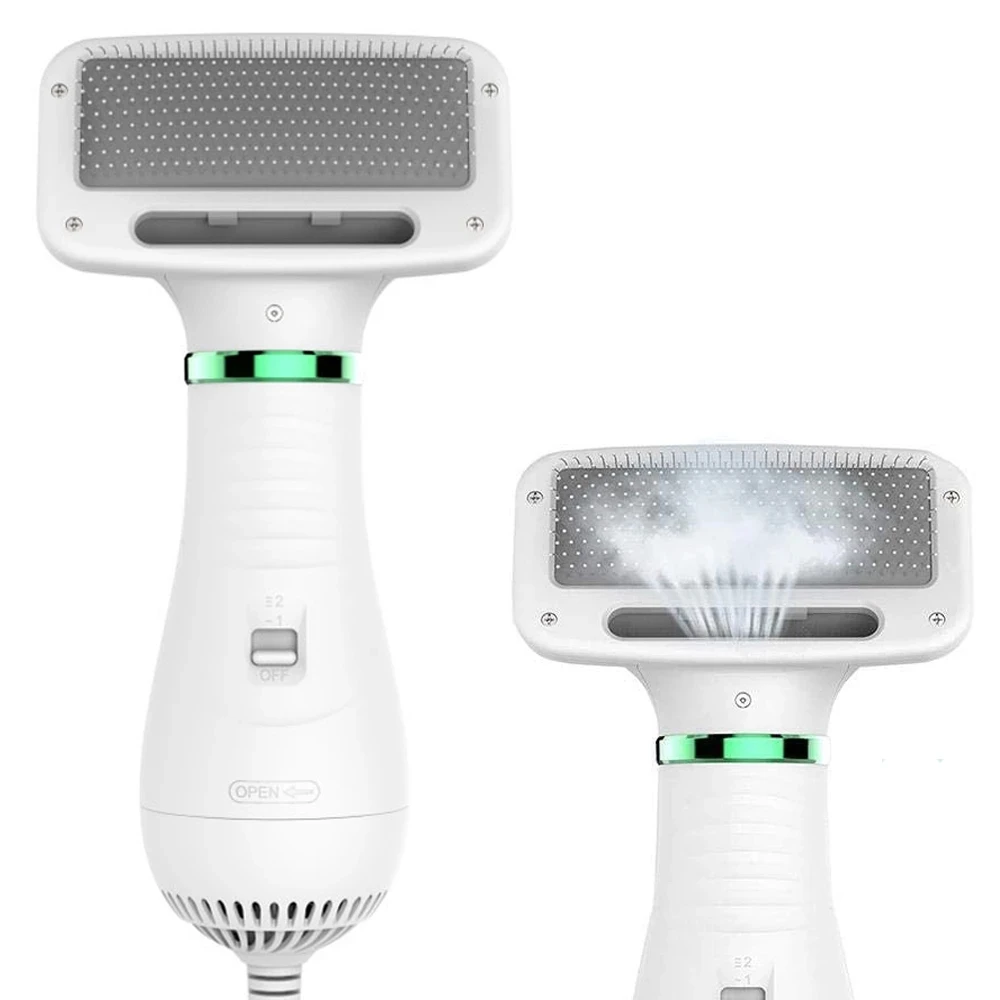 

1pc Dog Hair Dryer Comb 2-In-1 Pet Grooming Blower Smart Adjustable Temperatures Settings for Small and Medium Dogs and Cats