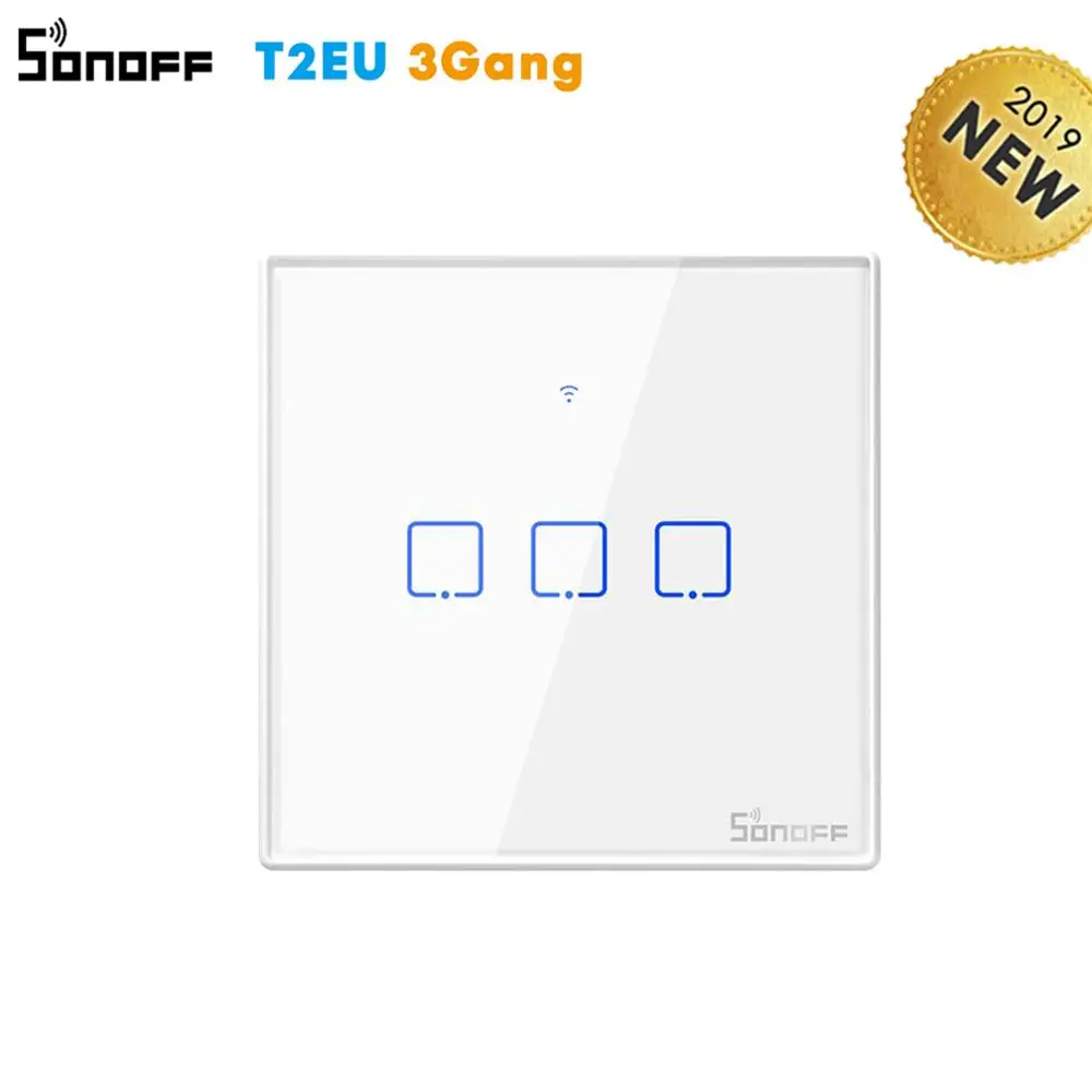 Sonoff T2 ЕС Wifi сенсорный выключатель, T433 RF/Ewelink приложение дистанционного управления, работа с Alexa Google Home умный дом - Комплект: T2EU 3G